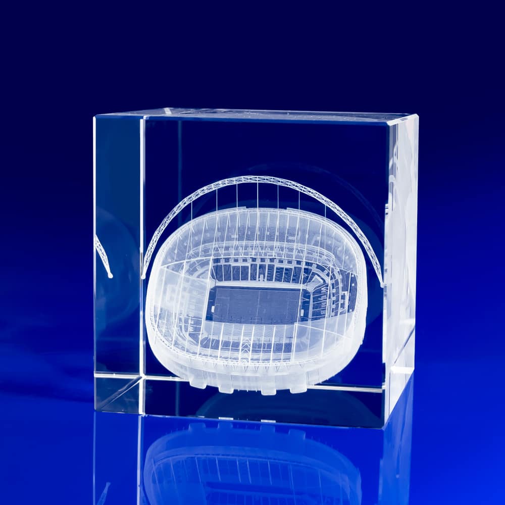 Cube paperweight crystal art, Football gifts, Football giveaways, promotional giveaways, Stadium, Corporate gifts, engraved paperweights, Corporate gifts paperweights, corporate event day giveaways, event day gifts, corporate experience gifts, corporate day gifts, crystal paperweights, crystal engraved paperweights, engraved 3D gifts, glass paperweights, r