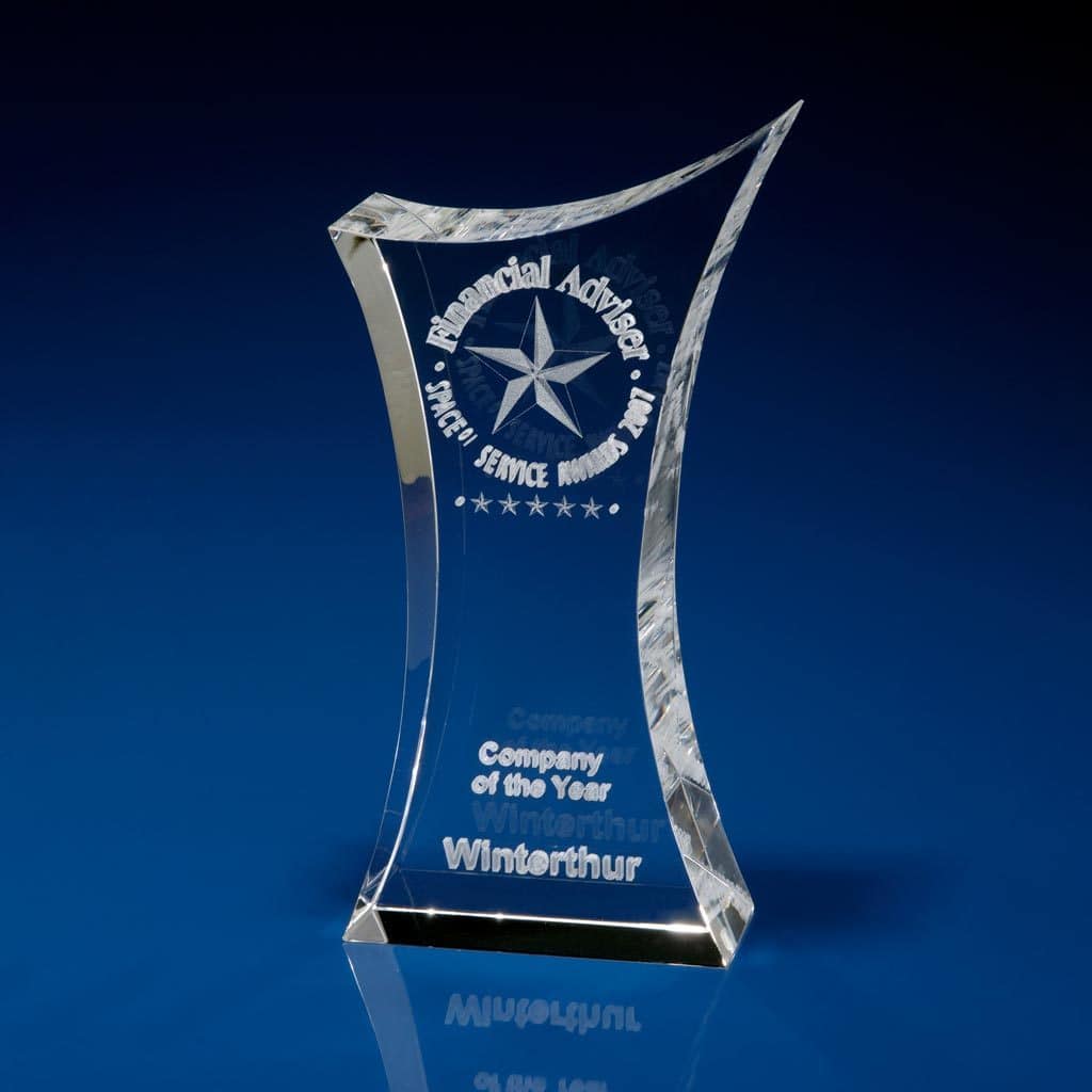 Corporate Crystal Trophy Paperweight
