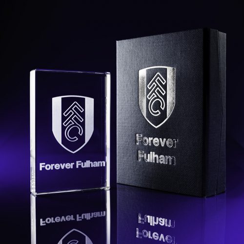 Plaque Crystal with branded foil block box